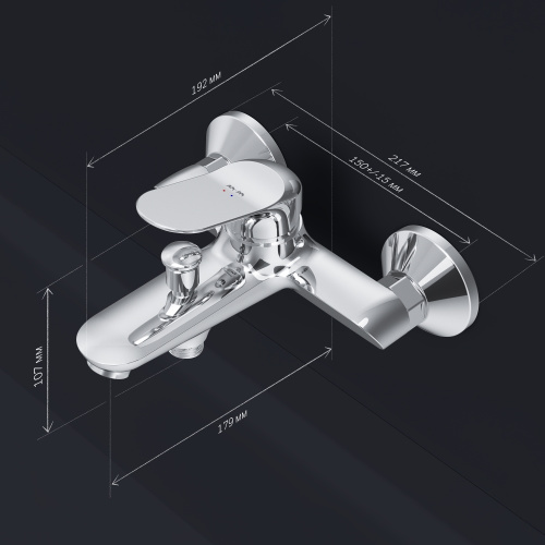 фото f85c10000 sunny, смеситель для ванны и душа, хром, шт