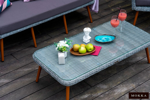 картинка ООО "Дарсена" Комплект плетеной  мебели MOKKA RIMINI (стол кофейный, 2 кресла, софа 2 х-местная) от магазина Сантехстрой