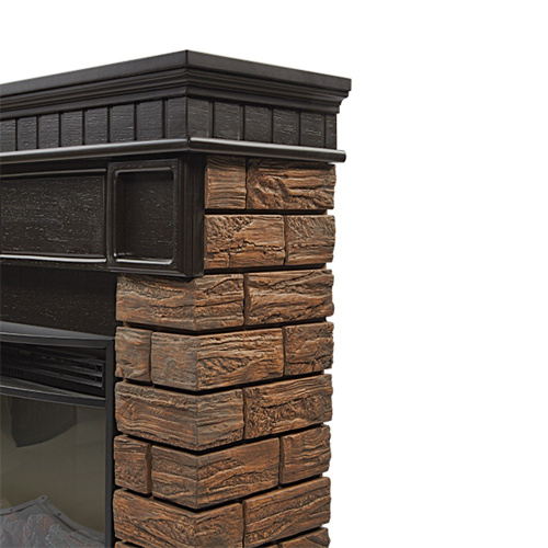 картинка Портал Firelight Bricks Wood 25 камень коричневый, шпон темный дуб от магазина Сантехстрой