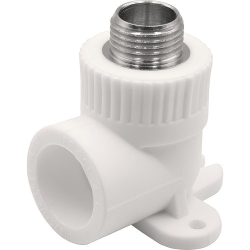 картинка Угольник THERMOLIGHT комбинированный PP-R НР с креплением 25х1/2quot; белый (10/100) от магазина Сантехстрой