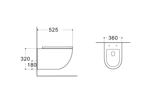 картинка Унитаз подвесной безободковый AQUATEK ЕВРОПА AQ1901-MG 525*360*320мм, матовый серый, тонкое сиденье с механизмом плавного закрывания, крепеж от магазина Сантехстрой
