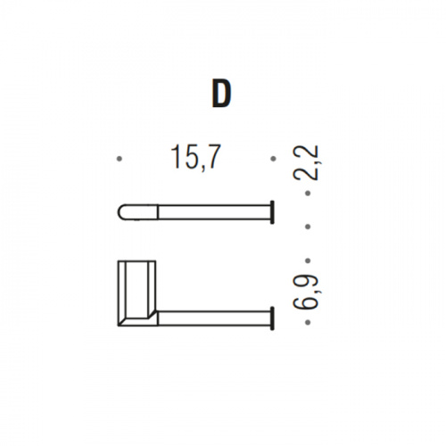 картинка Colombo Mini Бумагодержатель DX, цвет: PVD нержавеющая сталь от магазина Сантехстрой