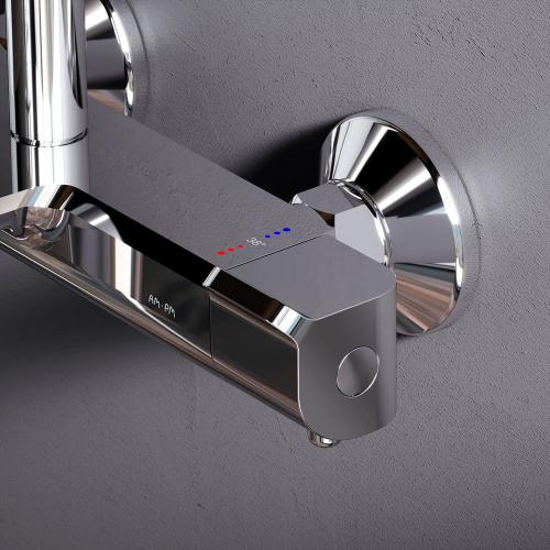 картинка F078F500 Func, душ. система: см-ль д/ванны/душа с ТМС, душ.штанга, верхн. душ квадр., ручн.душ, хром от магазина Сантехстрой