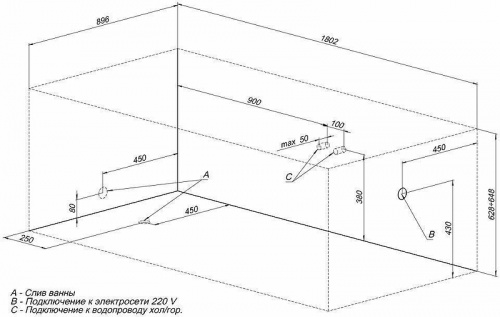 картинка Акриловая ванна Aquanet Grenada 180x90 205493 без гидромассажа от магазина Сантехстрой