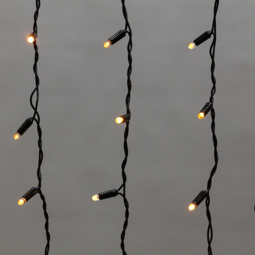 картинка Гирлянда Айсикл (бахрома) светодиодный,  4,8 х 0,6 м,  черный провод,  230 В,  диоды желтые,  176 LED NEON-NIGHT от магазина Сантехстрой