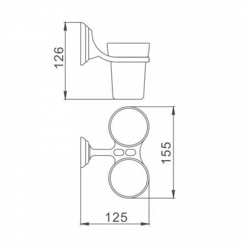 картинка Стакан для ванной комнаты двойной Haiba хром (HB1508) от магазина Сантехстрой