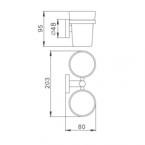 картинка Стакан для ванной комнаты двойной Haiba хром (HB1708) от магазина Сантехстрой