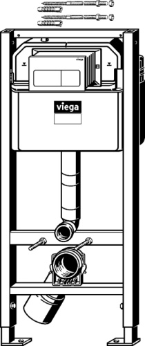 картинка Инсталляция Viega Prevista Dry 792 824 для подвесных унитазов с бачком, с клавишей смыва Хром от магазина Сантехстрой