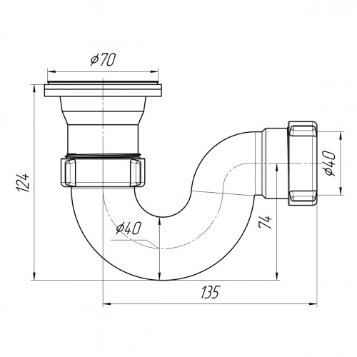 картинка Сифон для душевого поддона Ани Пласт 1 1/2"*40 (E110) от магазина Сантехстрой