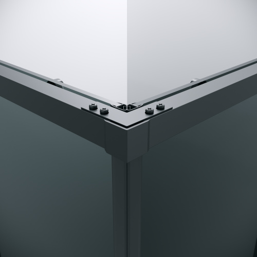 картинка Душевое ограждение Grossman Galaxy 1/2.K33.01.11.21.10-1/2.K33.01.10.21.10 (110х100х195) раздвижная,черный матовый,стекло тонированное,2 места от магазина Сантехстрой