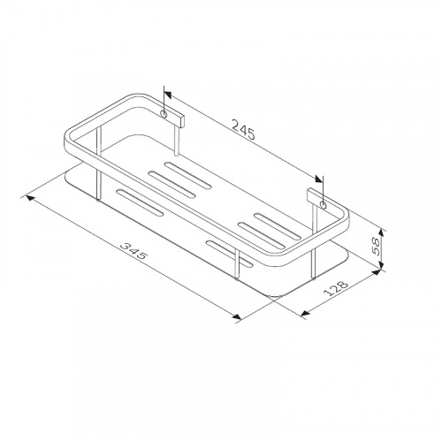 картинка A7453222 Sense L Полка для душа прямая двухъярусная, черный, шт от магазина Сантехстрой