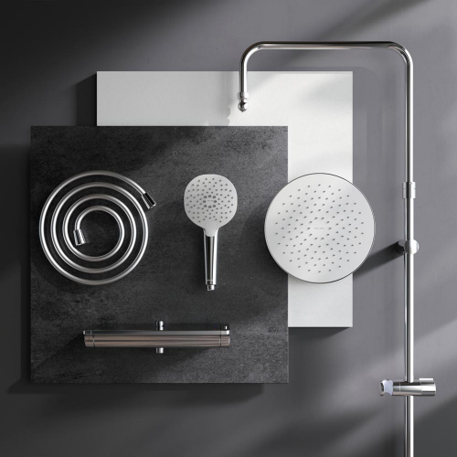 картинка F0770A400 Spirit V2.0 душ.система, набор: смеситель д/душа с термостатом, верхн. душ d 250 мм, ручн. от магазина Сантехстрой