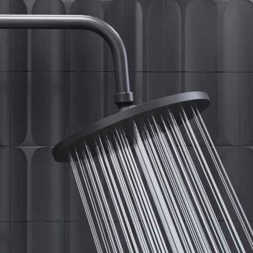 картинка 977780300 Jupiter душевая система с душевым смесителем-полкой, чёрный от магазина Сантехстрой