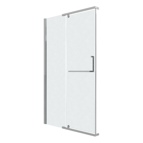 картинка Дверь в нишу 100.K33.03.110.10.02 Pragma (110*195) хром, стекло шиншилла, 1 место от магазина Сантехстрой