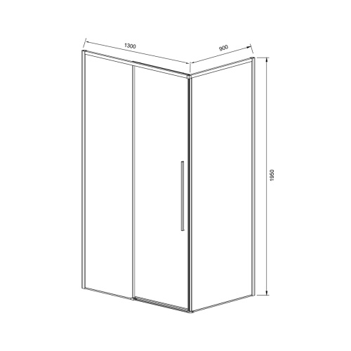 картинка Душевой уголок Slim-N VSR-4SN9013CGB, 1300*900, черный, стекло тонированное от магазина Сантехстрой