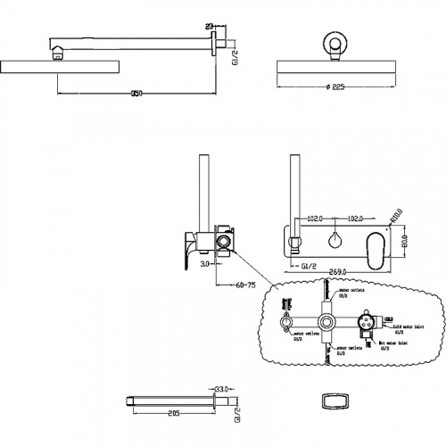 картинка Душевая система Boheme Spectre 454-2-CR Хром от магазина Сантехстрой