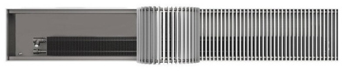 картинка Внутрипольный конвектор КЗТО Бриз 260 х 80 х 1500 решетка цвет Алюминий с серыми втулками от магазина Сантехстрой