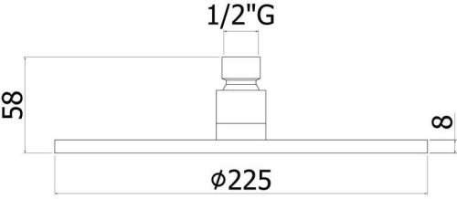 картинка ZSOF074CR/ZSOF034CR Верхний душ d.225 металл с креплением, хром MASTER Paffoni (228204) от магазина Сантехстрой