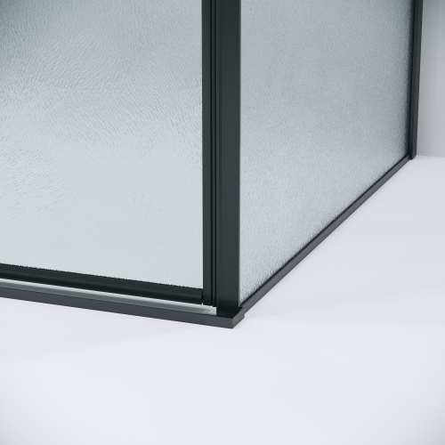 картинка Душевая перегородка 200.K33.01.80.21.02 Galaxy (80*195) черный матовый, стекло шиншилла, 1 место от магазина Сантехстрой