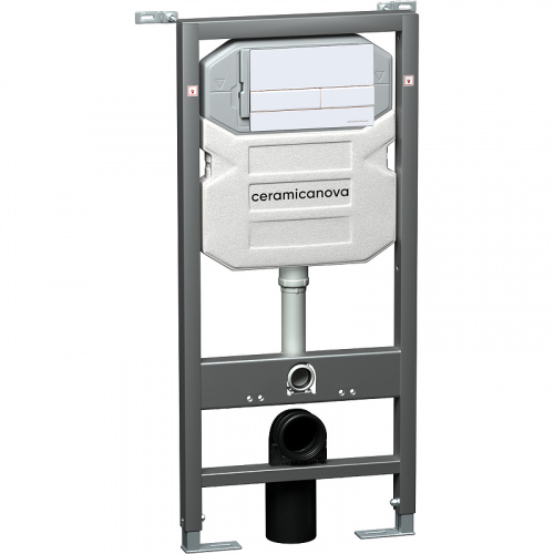 картинка Комплект унитаза с инсталляцией Ceramica Nova Balearica CN6000_1002W_1000 с сиденьем Микролифт и Белой клавишей смыва от магазина Сантехстрой