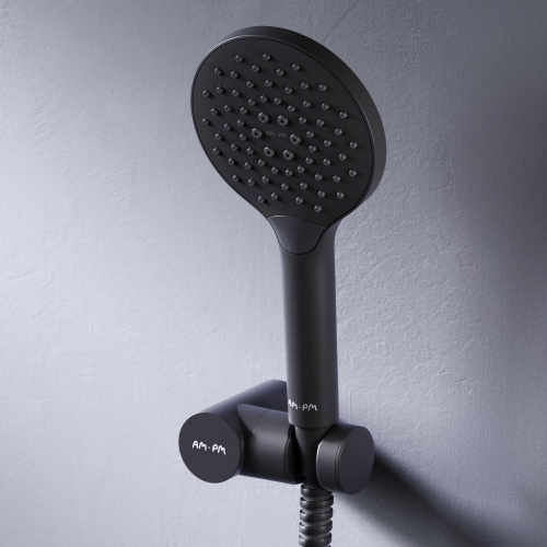картинка F0118022 Like, душевой набор: ручной душ 120мм, держатель ручного душа, душевой шланг, чёрный, шт. от магазина Сантехстрой