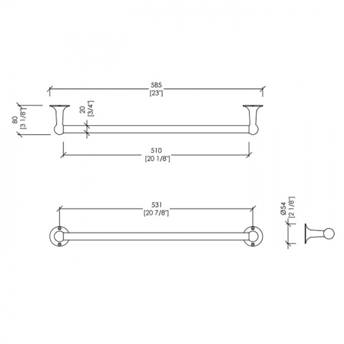 картинка Devon&Devon New York Полотенцедержатель 58.5 см, золото от магазина Сантехстрой