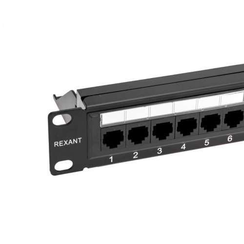 картинка Панель коммутационная с кабельным органайзером 19",  1U,  24 порта,  RJ-45, CAT 6, UTP REXANT PRO от магазина Сантехстрой