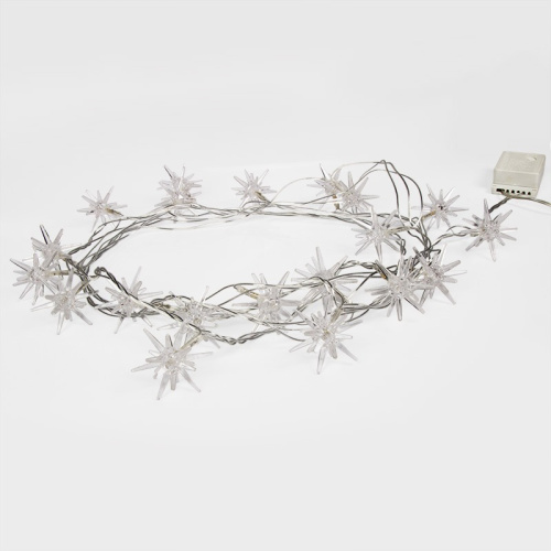 картинка Гирлянда светодиодная Снежинки 20 LED БЕЛЫЕ 2,8 метра от магазина Сантехстрой