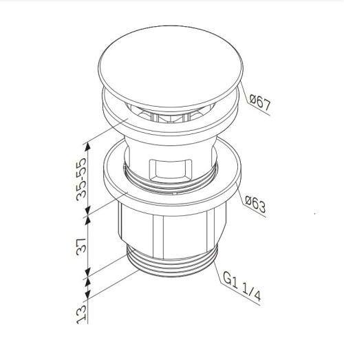 картинка F0700P33 донный клапан, нажимной, белый, шт. от магазина Сантехстрой
