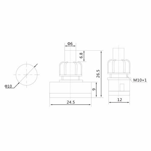 картинка Выключатель-кнопка 250V 1А (2с) ON-OFF белый (PBS-17A2) (для настольной лампы) REXANT от магазина Сантехстрой