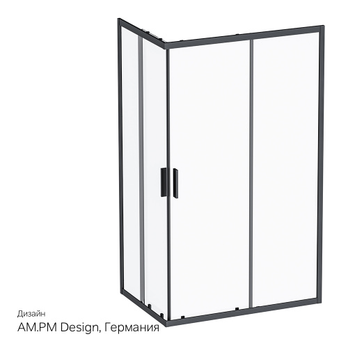 картинка W93G-404-120280-BT Gem S Twin Slide 120x80. Душевое ограждение,120x80, профиль черный мат., стекло п от магазина Сантехстрой
