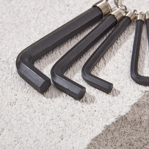 картинка Набор ключей имбусовых HEX KRANZ 1,5-10 мм, CrV,  10 шт. ,  оксидированные,  на кольце от магазина Сантехстрой