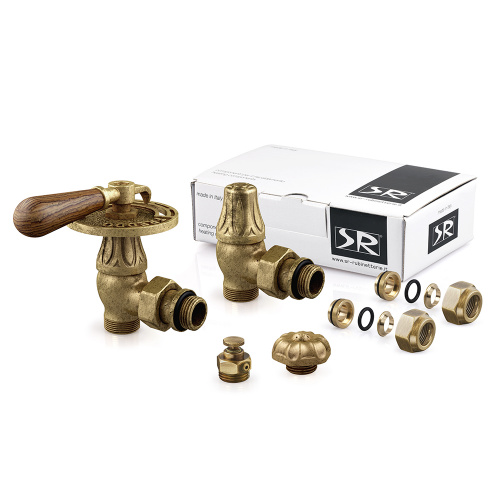 картинка Комплект угловых вентилей SR Rubinetterie серия Belle Epoque 1/2", бронза от магазина Сантехстрой