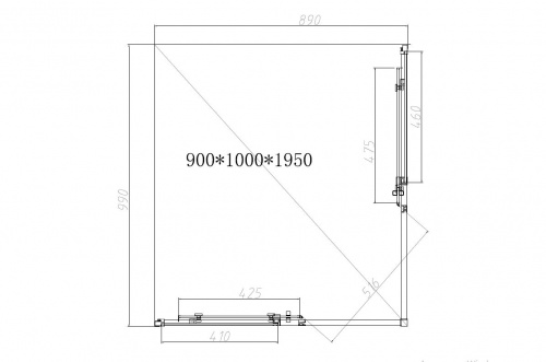 картинка Душевой уголок Slim-N VSS-4SN9010CLB, 1000*900, черный, стекло прозрачное от магазина Сантехстрой