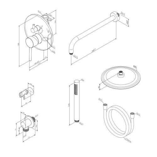 картинка 936520300 Scandinavian Pure встраиваемая душевая система со смесителем для душа, черный от магазина Сантехстрой