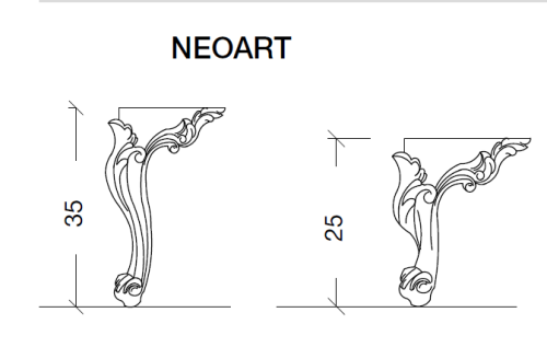 картинка Ножки NeoArt бронза, высокие (пара) от магазина Сантехстрой