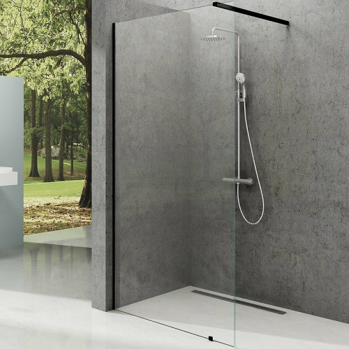 картинка Душевая перегородка Ravak Walk-In Wall 140 GW9WM0300Z1 профиль Черный стекло Transparent от магазина Сантехстрой