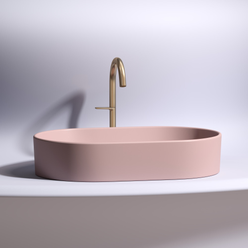 картинка CN6048MP Умывальник чаша накладная овальная (цвет Розовый Матовый) Element 600*380*122мм от магазина Сантехстрой