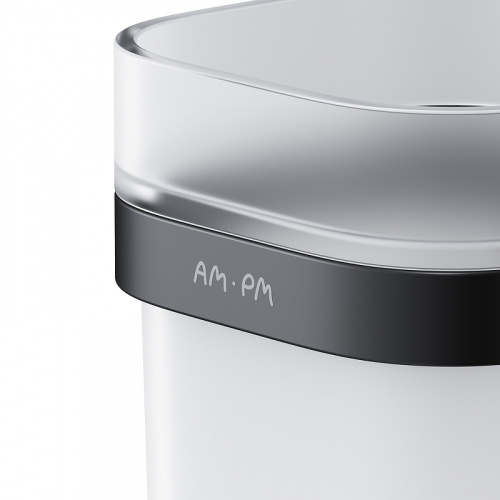 картинка A8F34322 Func Стеклянный стакан с настенным держателем, черный от магазина Сантехстрой