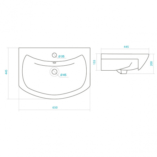 картинка Умывальник Style Line Балтика 65 от магазина Сантехстрой