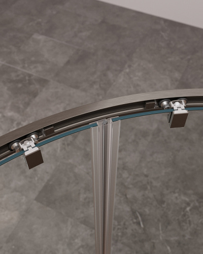 картинка Душевой уголок Cezares Molveno 100x100 MOLVENO-R-2-100-C-GM-IV профиль Оружейная сталь стекло прозрачное от магазина Сантехстрой