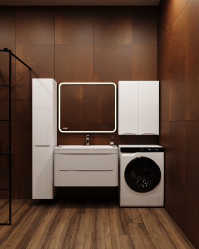 картинка Шкаф подвесной ПШ "Бергамо мини 600" Люкс антискрейтч белый, PLUS от магазина Сантехстрой