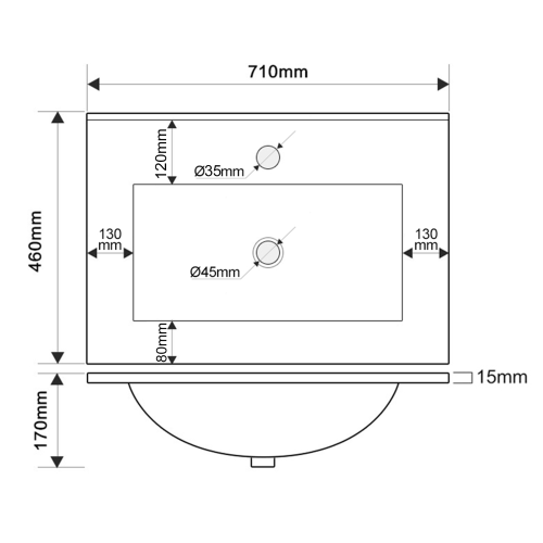 картинка Раковина накладная Oliveeka S70 белая от магазина Сантехстрой