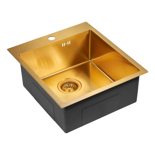 картинка Мойка нерж. сталь FAVOR, PM214551-BG, брашированное золото, 450х510мм, Paulmark от магазина Сантехстрой