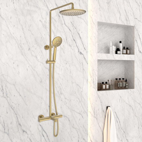 картинка Душевая стойка Desire VSFS-1D1TBG термостатическая, брашированное золото от магазина Сантехстрой