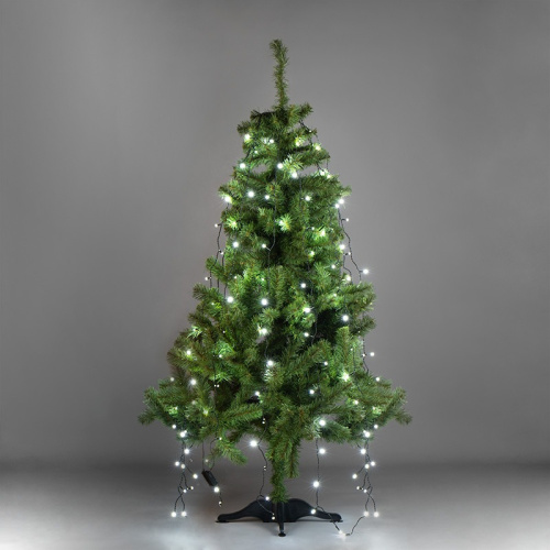 картинка Елочная гирлянда с кольцом,  7 нитей по 1,5 метра,  цвет диодов белый,  не соединяется от магазина Сантехстрой