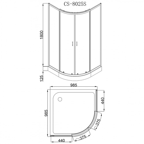 картинка Душевое ограждение Loranto 100х100х195, поддон 13 см (CS-8025S) от магазина Сантехстрой