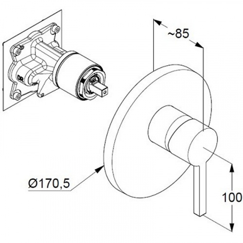 фото смеситель для душа kludi 206550515 хром