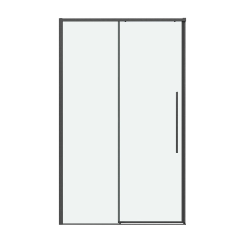картинка Дверь в нишу 100.K33.01.110.42.00 Galaxy (110*195) графит сатин, стекло прозрачное, 1 место от магазина Сантехстрой