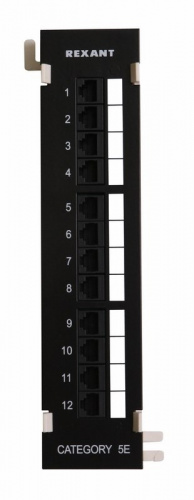 картинка Панель коммутационная настенная,  12 портов, UTP,  RJ-45, CAT 5e REXANT от магазина Сантехстрой